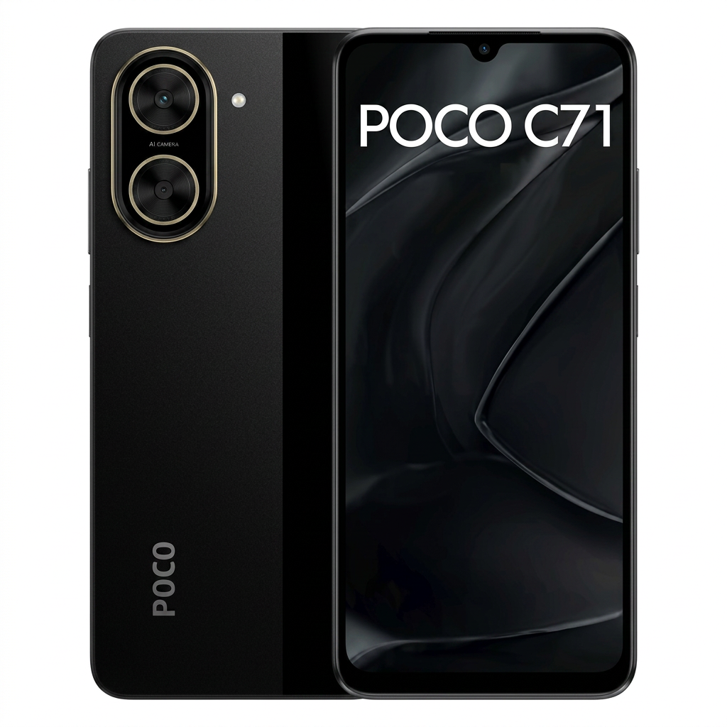 Smartphone Xiaomi Poco C71 Global 64GB 4GB RAM Dual SIM Tela 6.88" - Preto